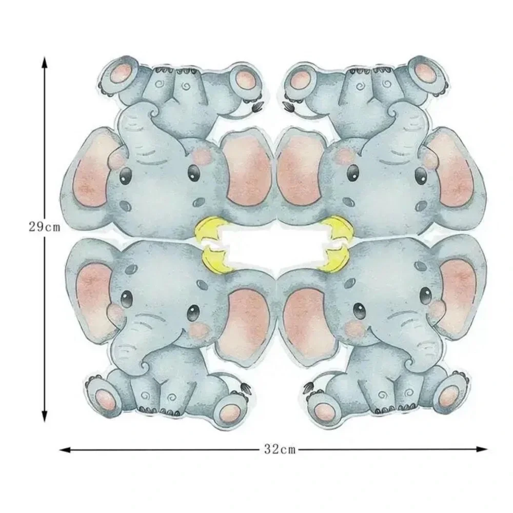 Baby Elephant Shaped Large Paper Napkins for Boy or Girl Baby Shower, 20 ct